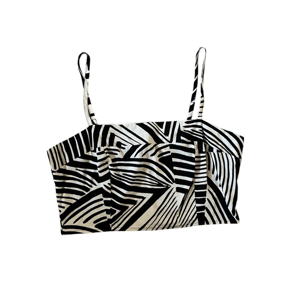 Lily Rose Black and White Graphic Camisole Crop Top